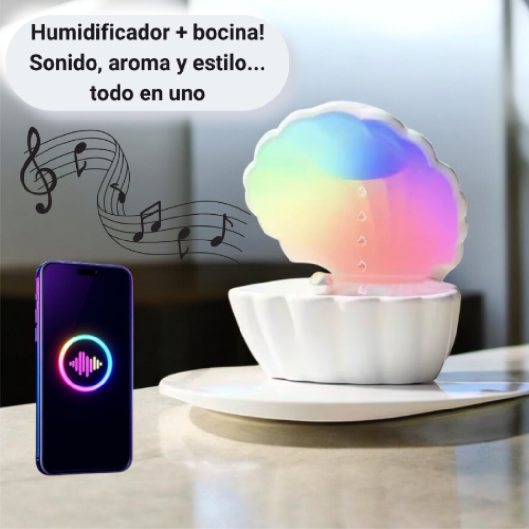 🌈 GlowShell™ AuraMist — Humidificador RGB Antigravedad con Luz y Sonido