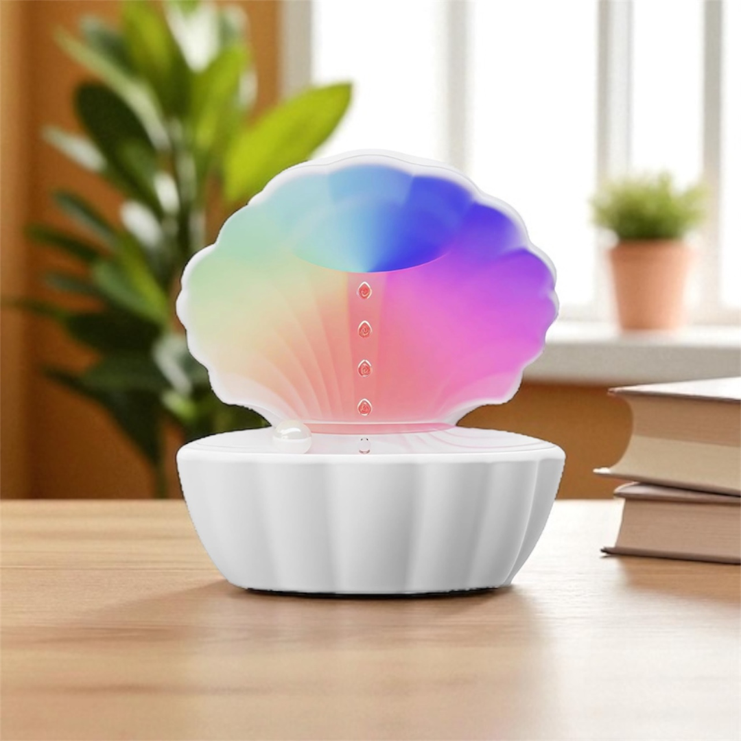 🌈 GlowShell™ AuraMist — Humidificador RGB Antigravedad con Luz y Sonido